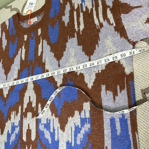 Knox Rose Roasted Brown Multi Color Printed Crewneck Sweater - Picture 5 of 14